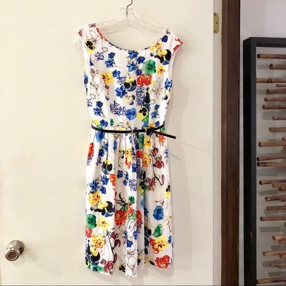Ellen Tracy fit & flare floral dress 4 - Picture 1 of 8